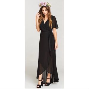 SHOW ME YOUR MUMU black wrap dress